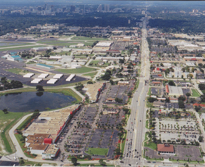 Ariel View of Linda's with Orlando in background
