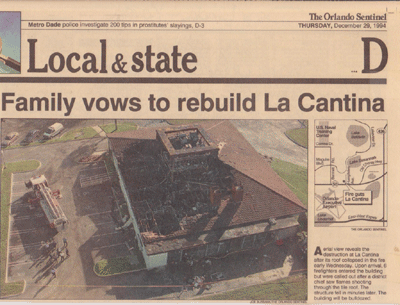 Fire at Al & Linda's LaCantina